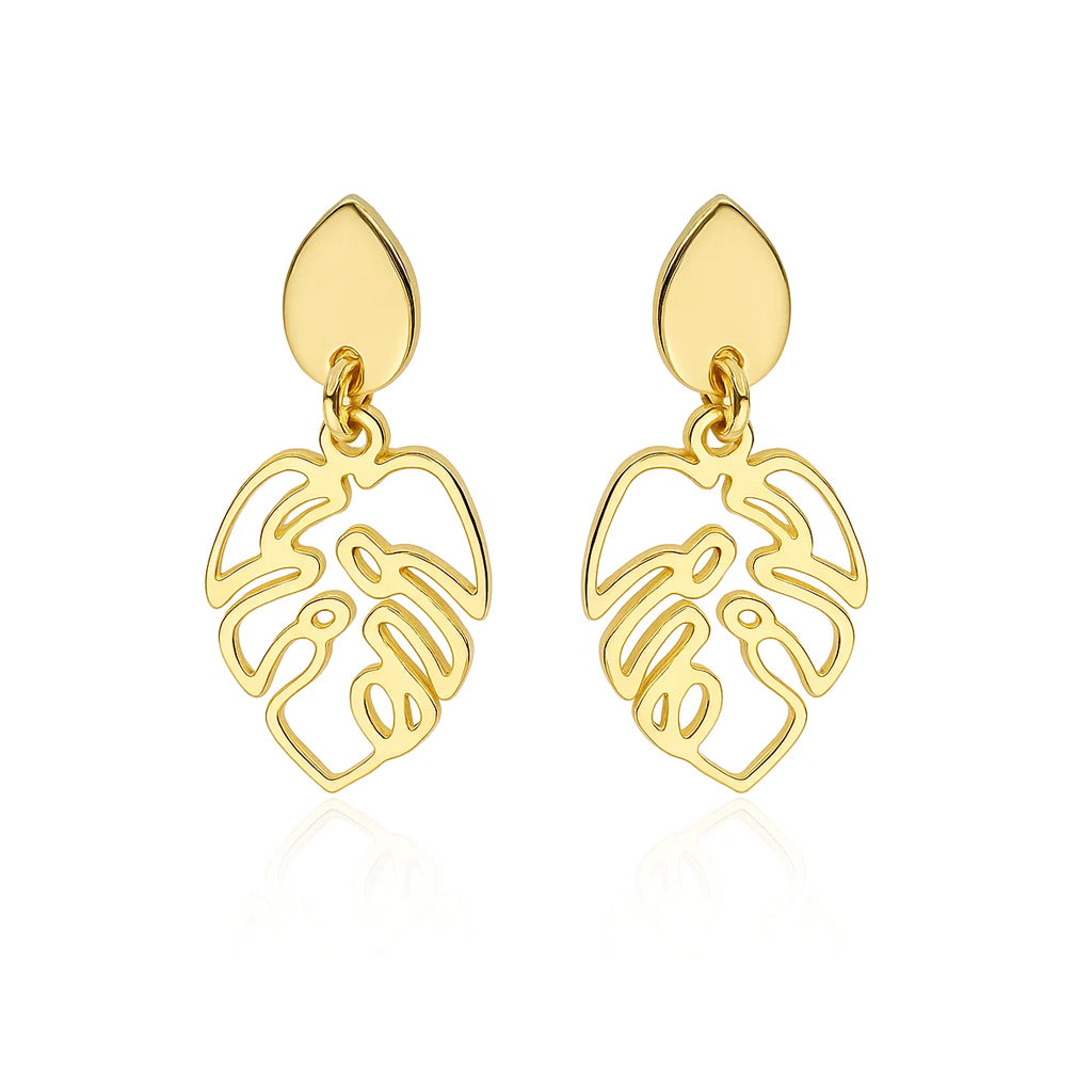 Modern Gold Palm Earrings