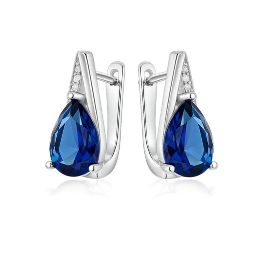 Zilveren blauwe oorbellen