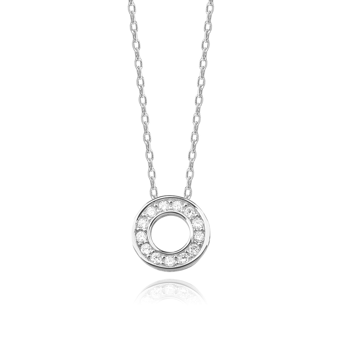 Zilveren ketting met ronde hanger
