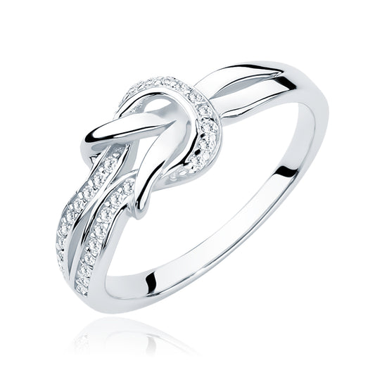 Eternal Knot Zirconia Silver Ring - Amona Jewelry