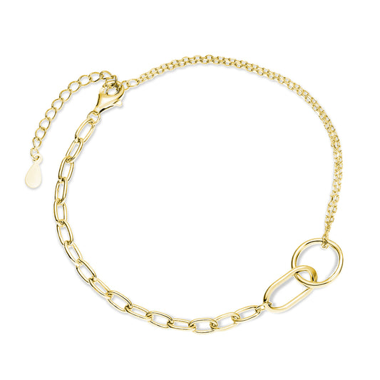 Gold Double Chain Bracelet - Amona Jewelry