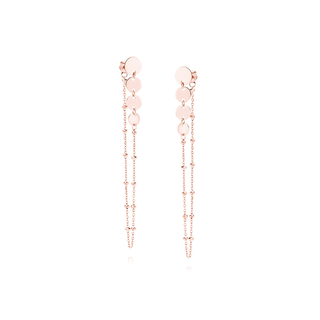 Rose Gold plated Drop Chain Earrings - Amona Jewelry