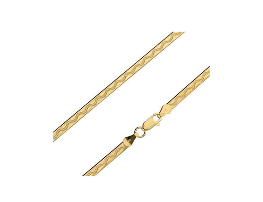 Sleek Gold-Plated Silver 925 Flat Chain Bracelet
