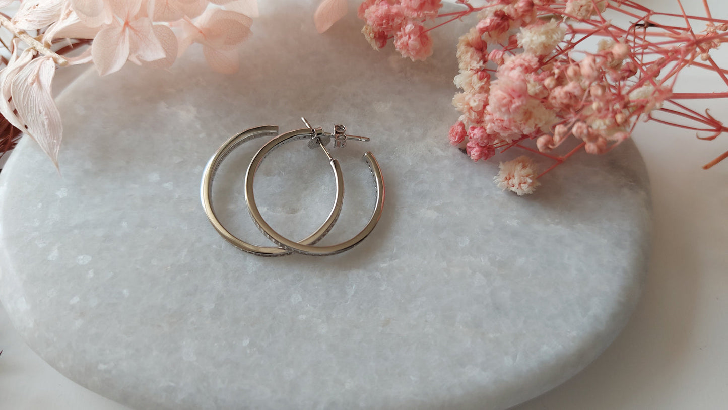 Celestial Sparkle Hoop Earrings 25mm