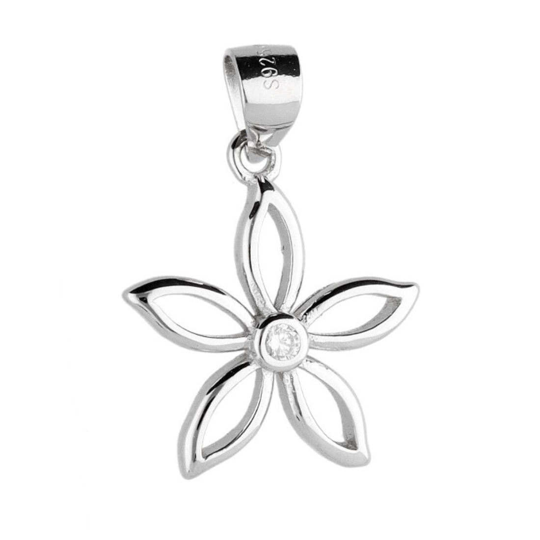 Sterling silver floral pendant