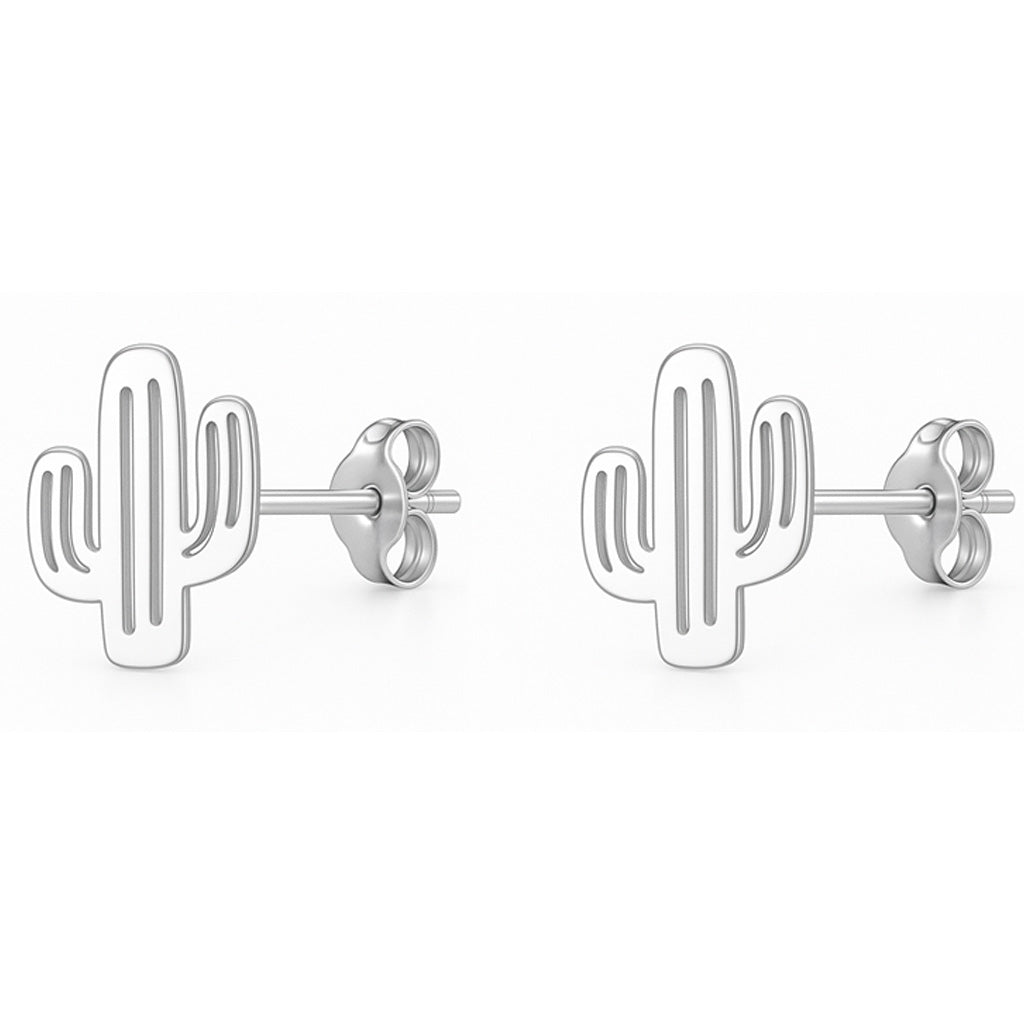 Silver Cactus Earrings