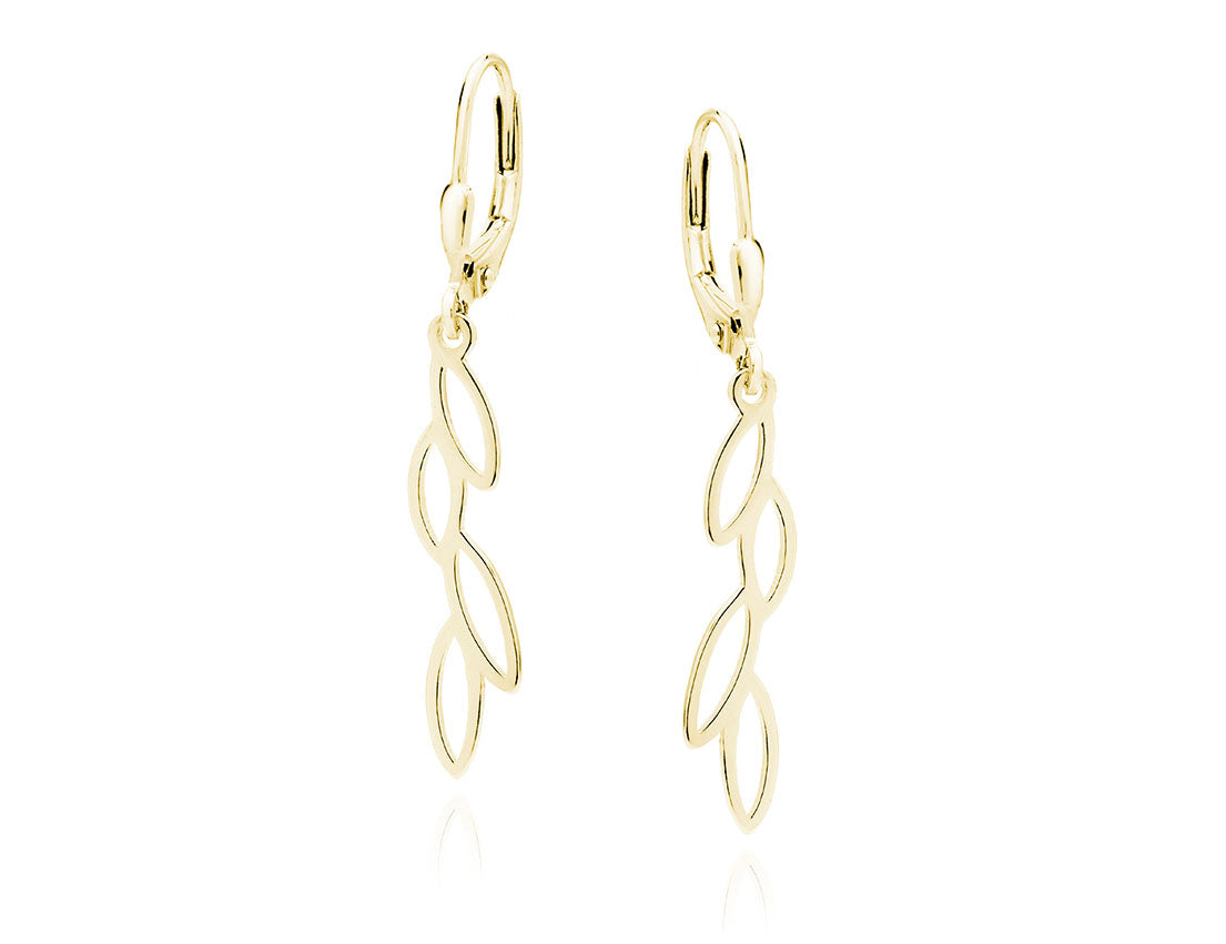 Gold Leaves Earrings - Amona Jewelry