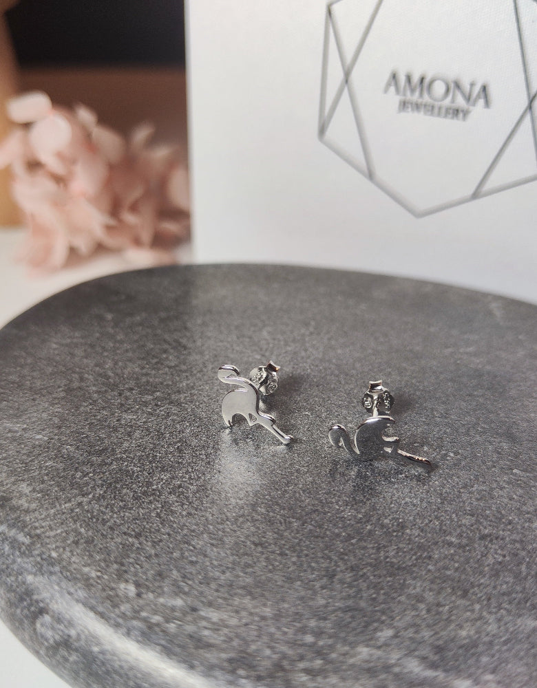 Silver Flamingo Earrings - Rhodium-Plated