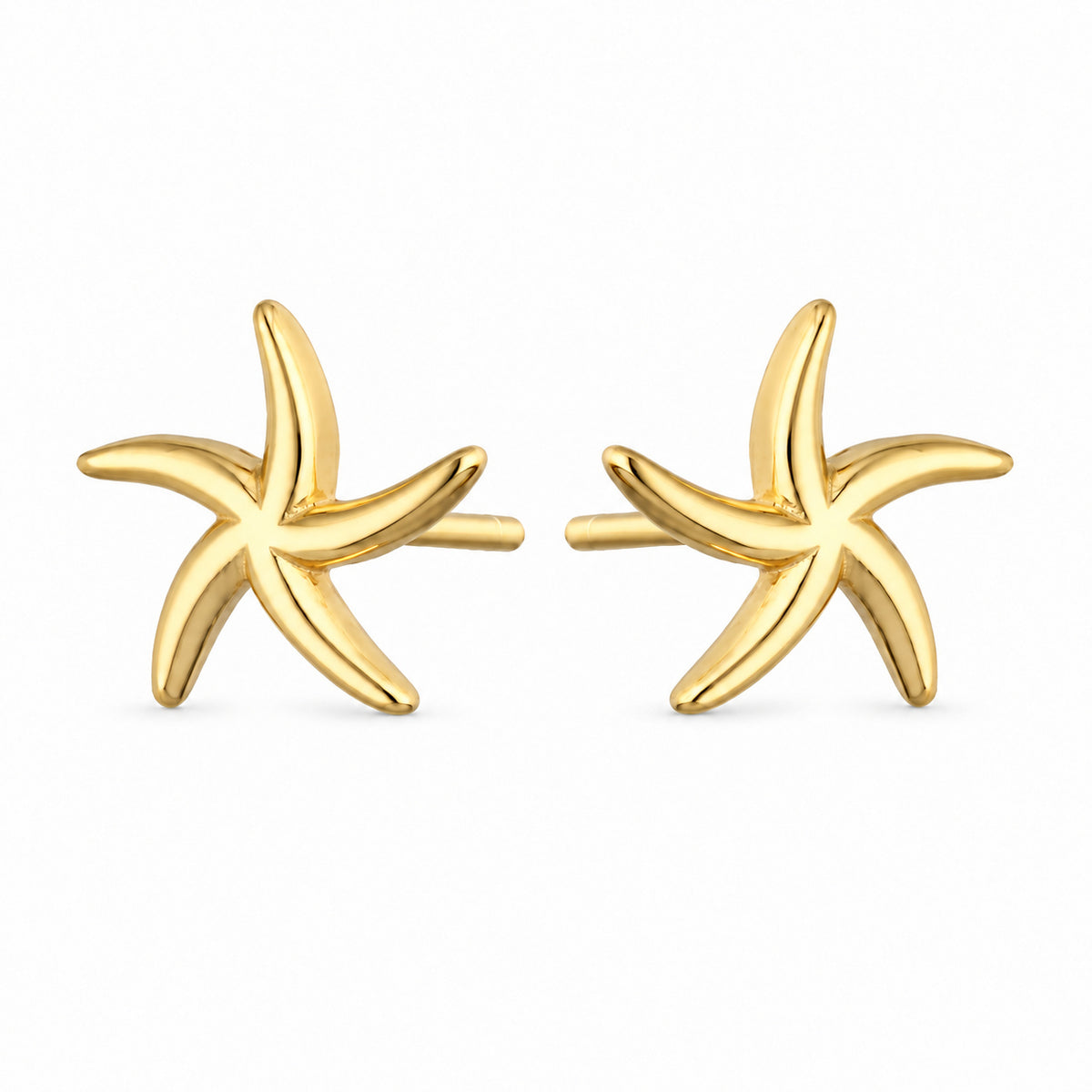 Gold Starfish Stud Earrings
