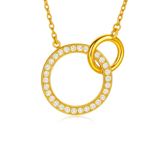 Double Circle Gold Necklace