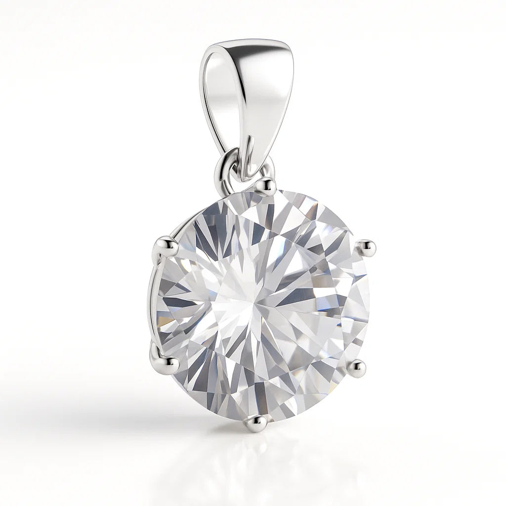 Diamond pendant on a white background
