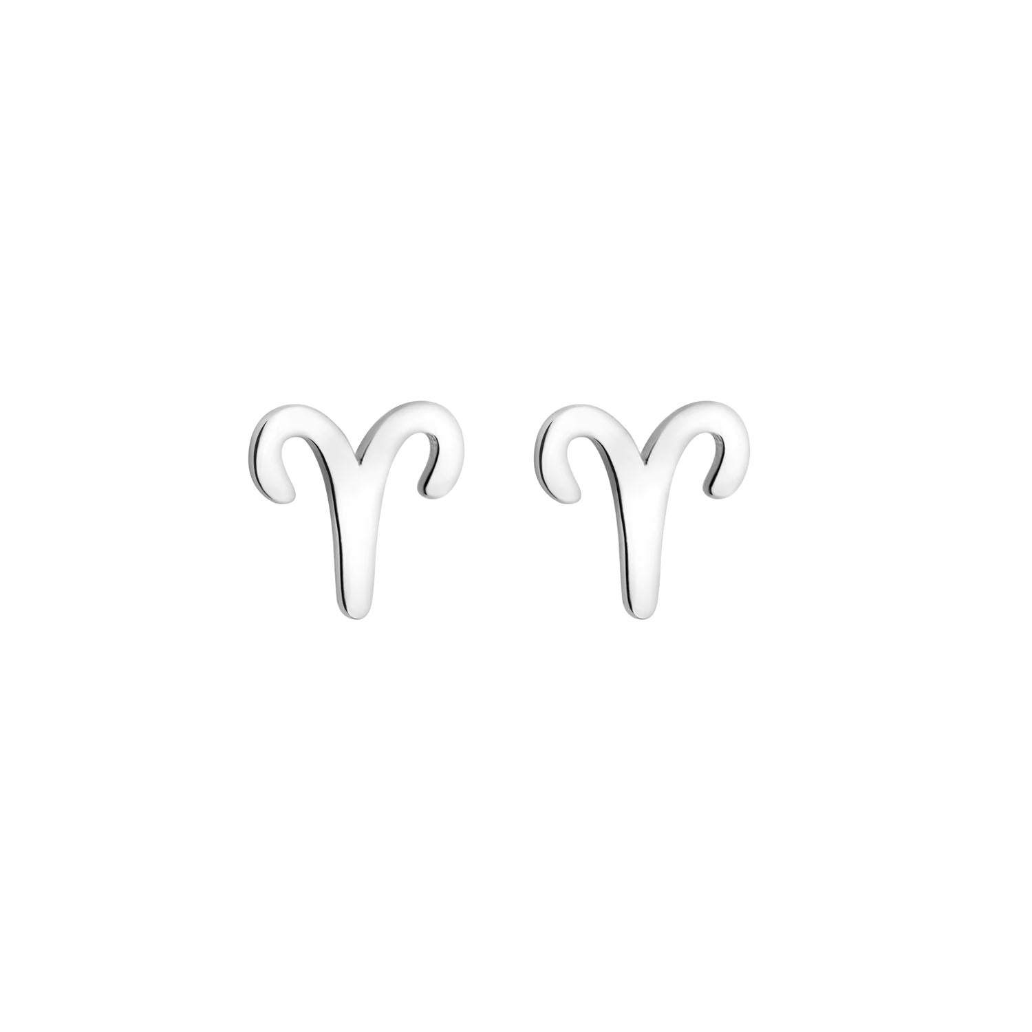 Sterling Silver Aries Stud Earrings Rhodium Plated - Amona Jewelry