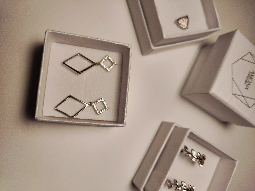 Sterling Silver Dangle Earrings - Amona Jewelry