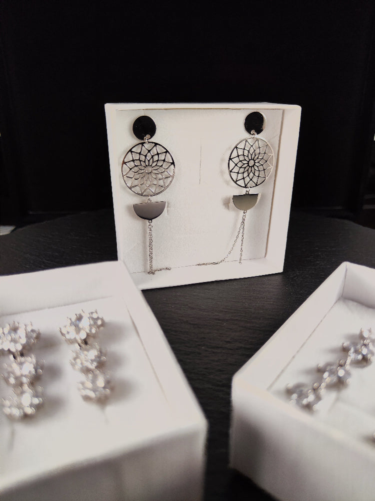 Silver Mandala Earrings