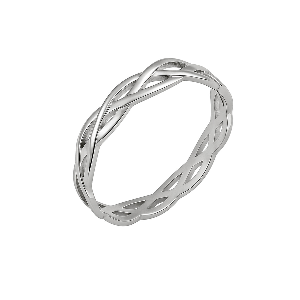 Elegant Silver Knit Ring