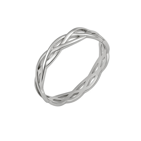 Elegant Silver Knit Ring