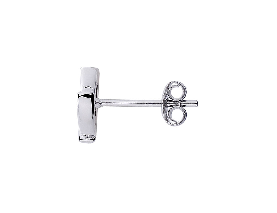 Trendy Triangular 925 Sterling Silver Earrings with Rhodium Finish