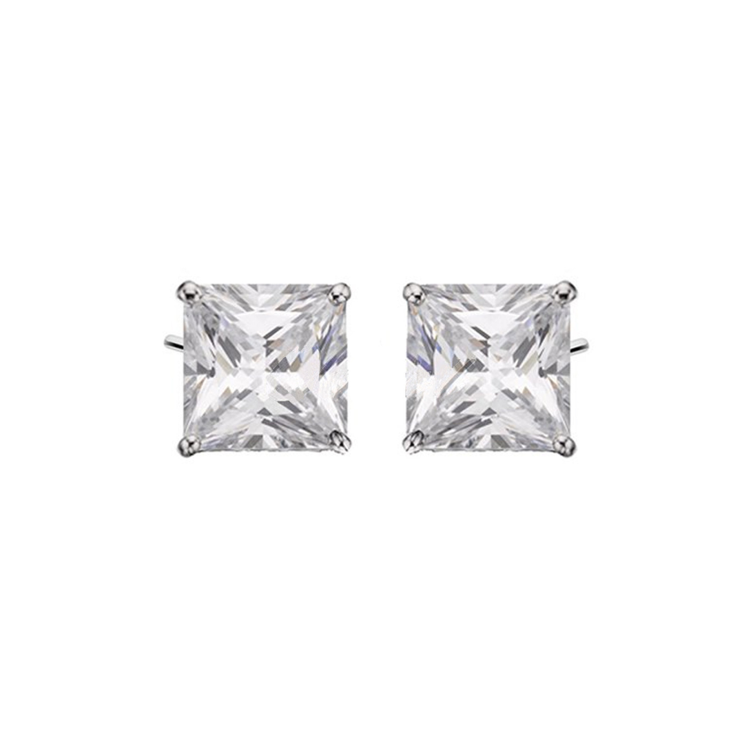 Square Shape Zirconia Earrings 7mm