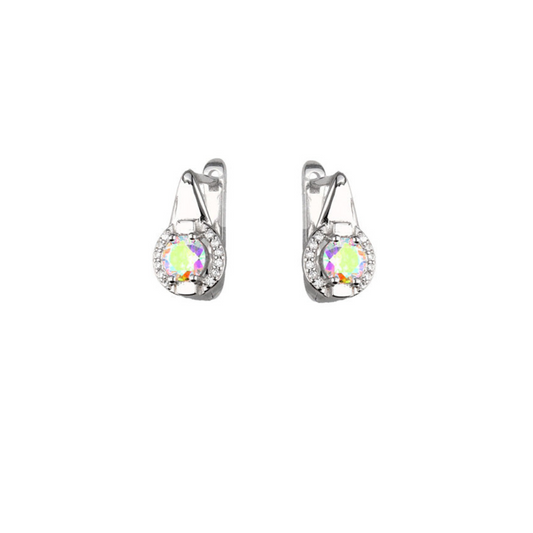 Silver Colourful Stone Earrings