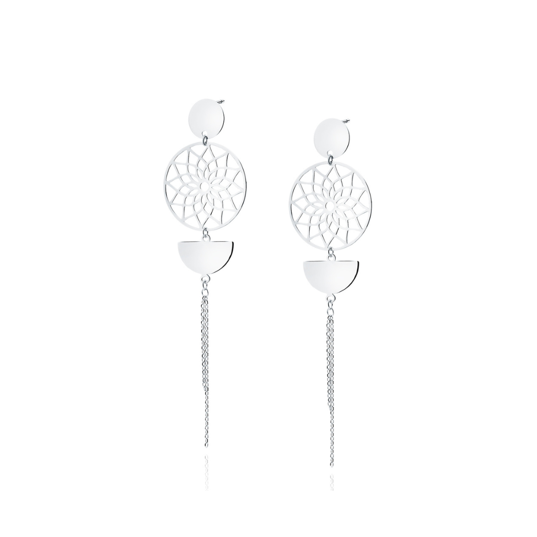 Silver Mandala Earrings