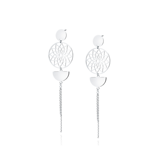 Silver Mandala Earrings
