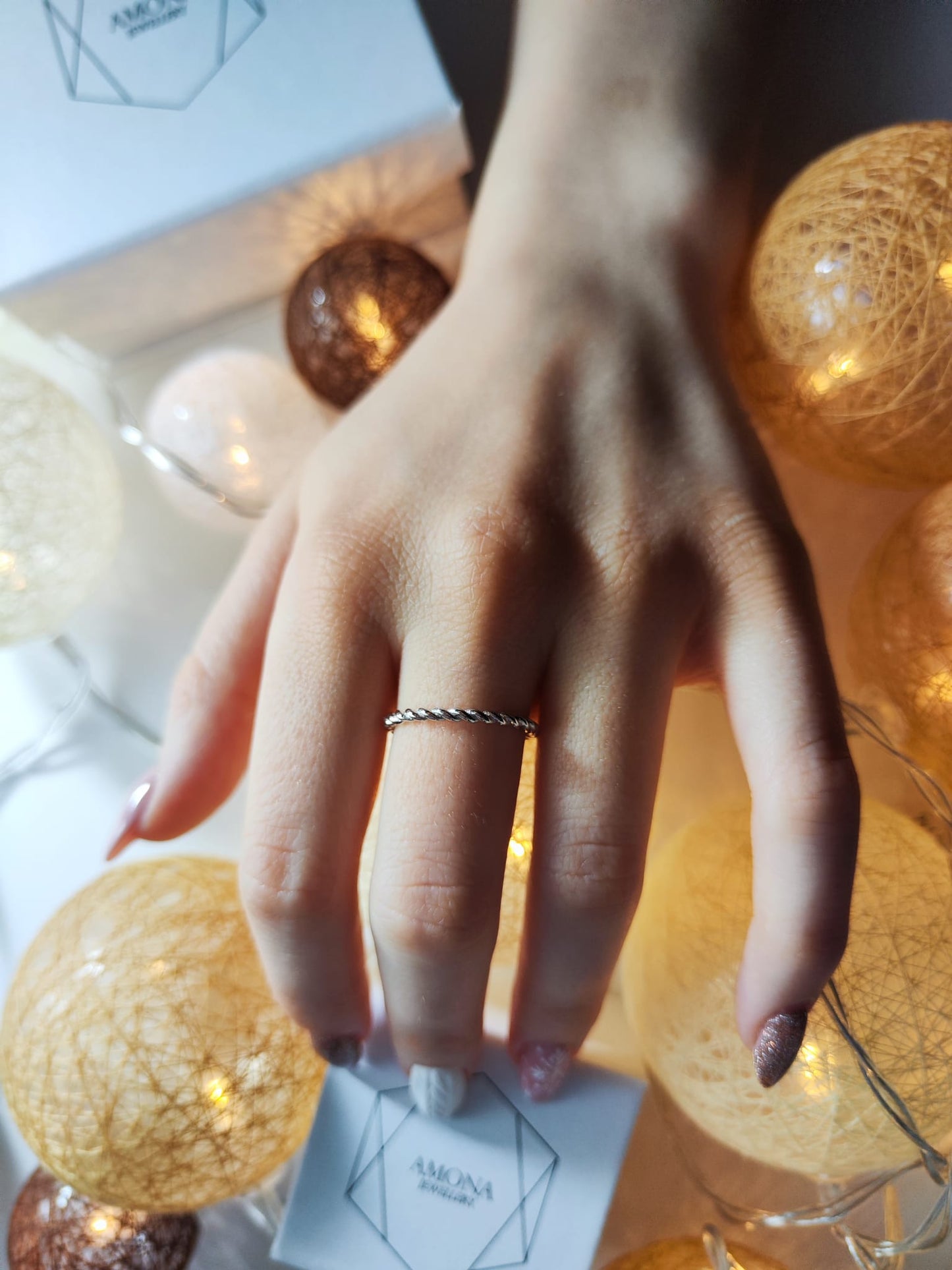 Silver Rope-Shaped Ring