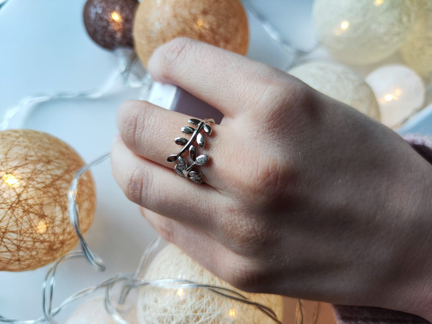Zirkonia-Blatt-Ring