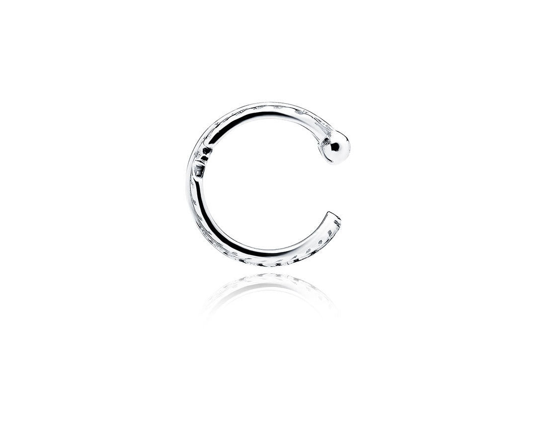 Leaf Rhodium Plated Cuff Earring - Silver 925 - Unique Design