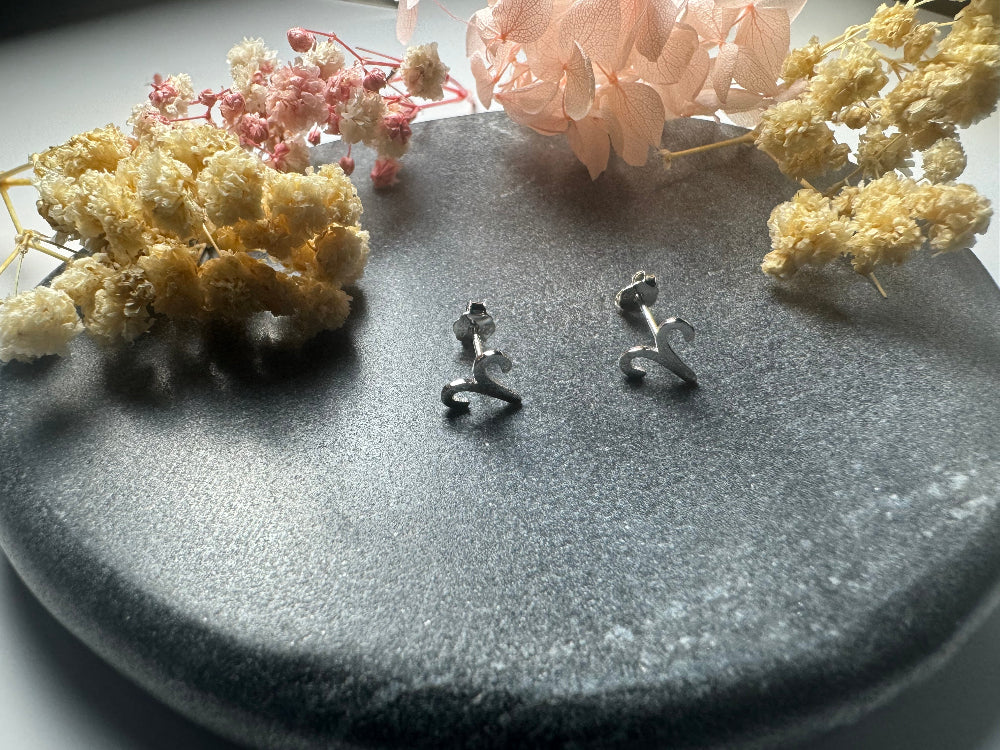 Aries Stud Earrings Rhodium Plated - Amona Jewelry