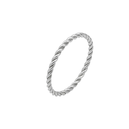 Silver Rope-Shaped Ring