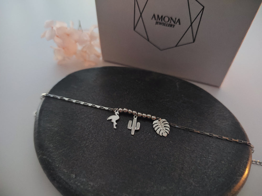 Tropical Silver Bracelet - Rhodium-Plated