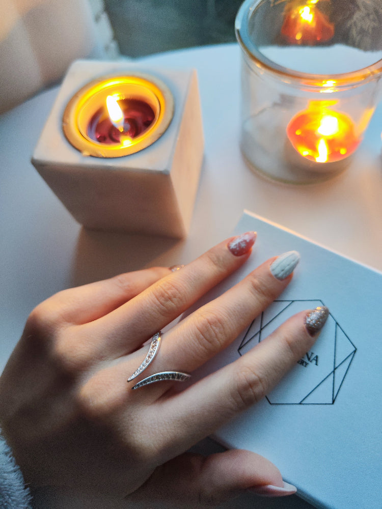 Timeless Rhodium-Plated Silver Zirconia Ring