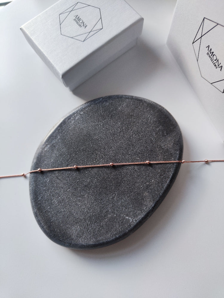 Rose Gold Bracelet with Beads - Amona Jewelry