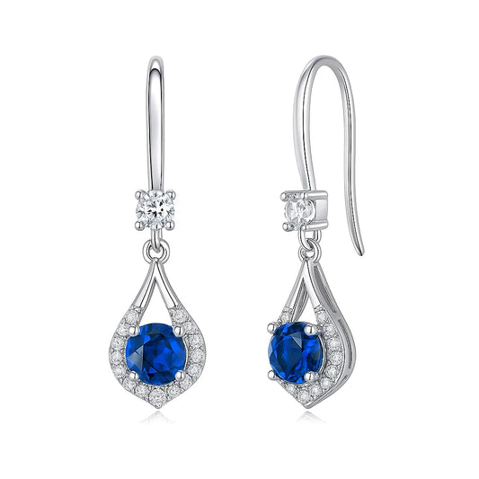 Silver Earrings with Sapphire