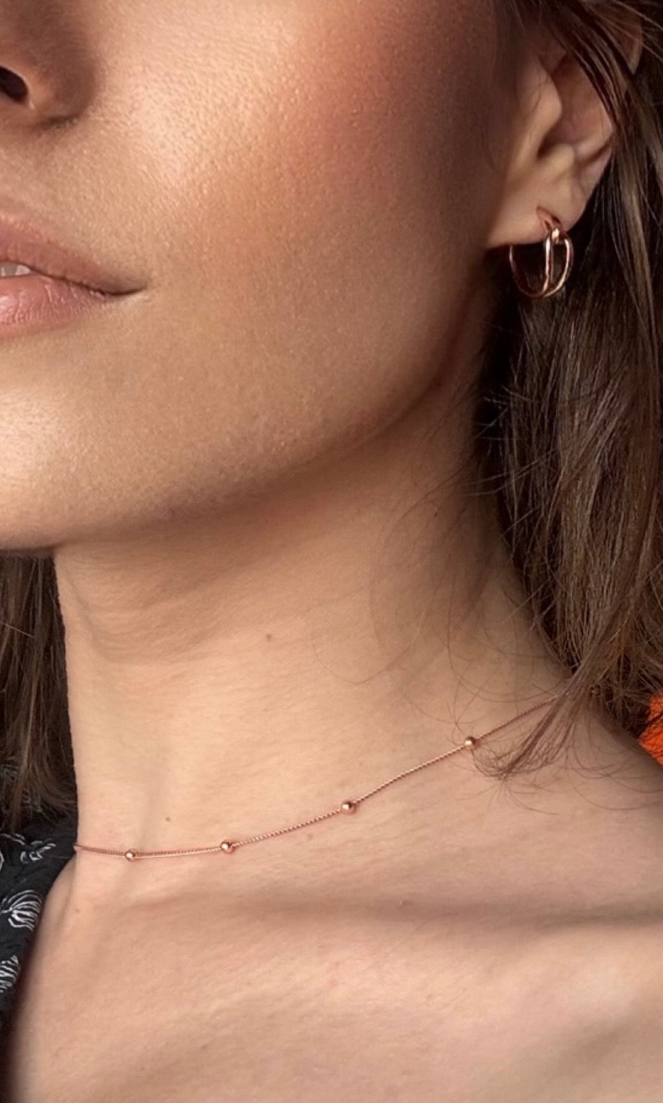 Rose gouden hoepel oorbellen