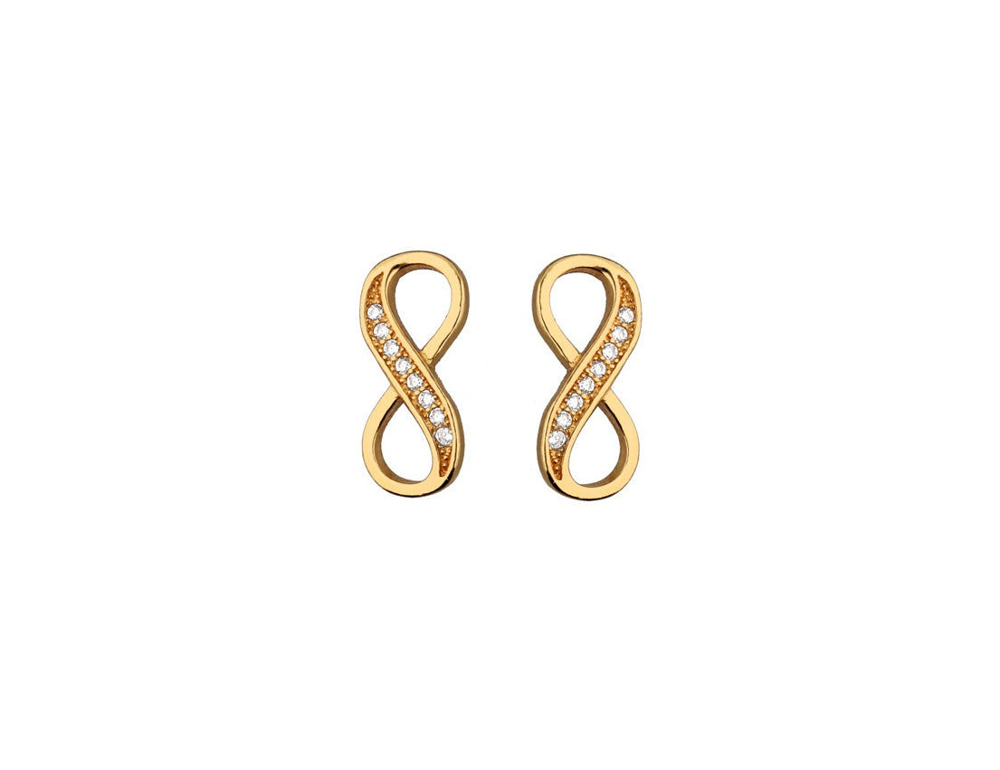 Gold Infinity Zirconia Earrings - Amona Jewelry