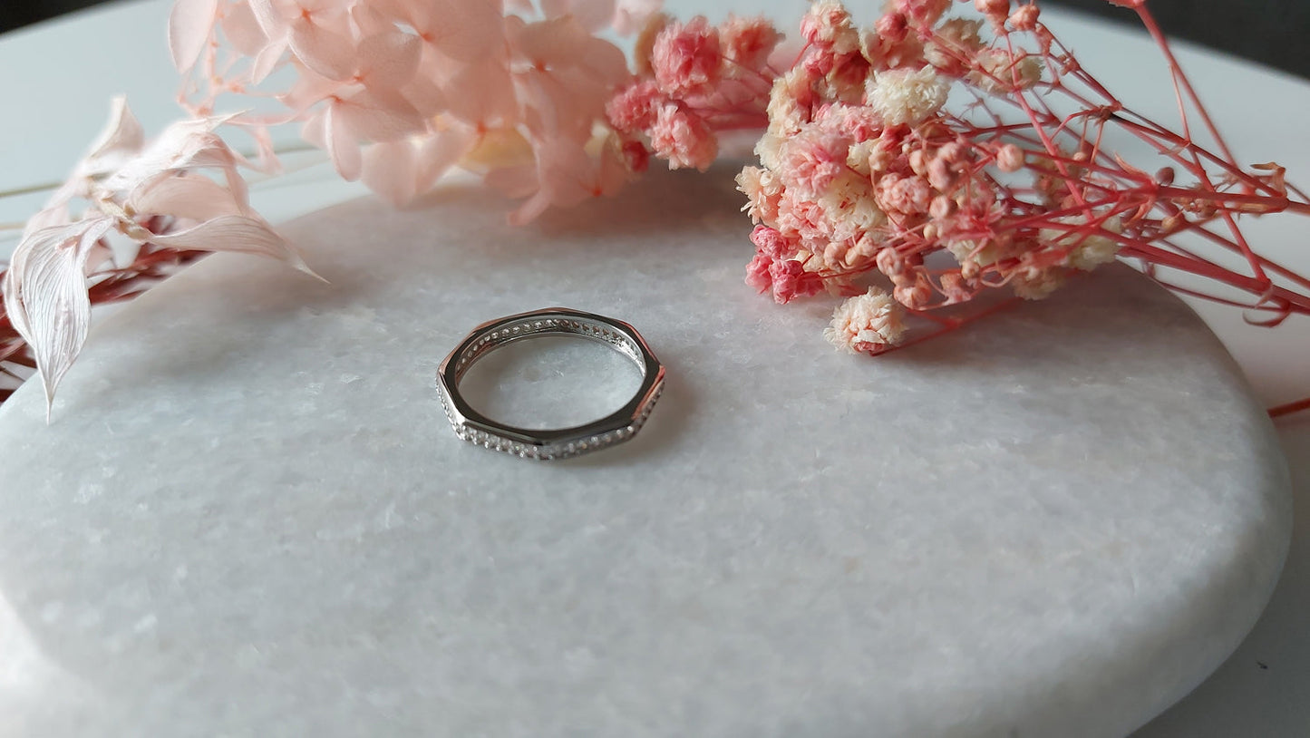 Silver Angled Eternity Ring