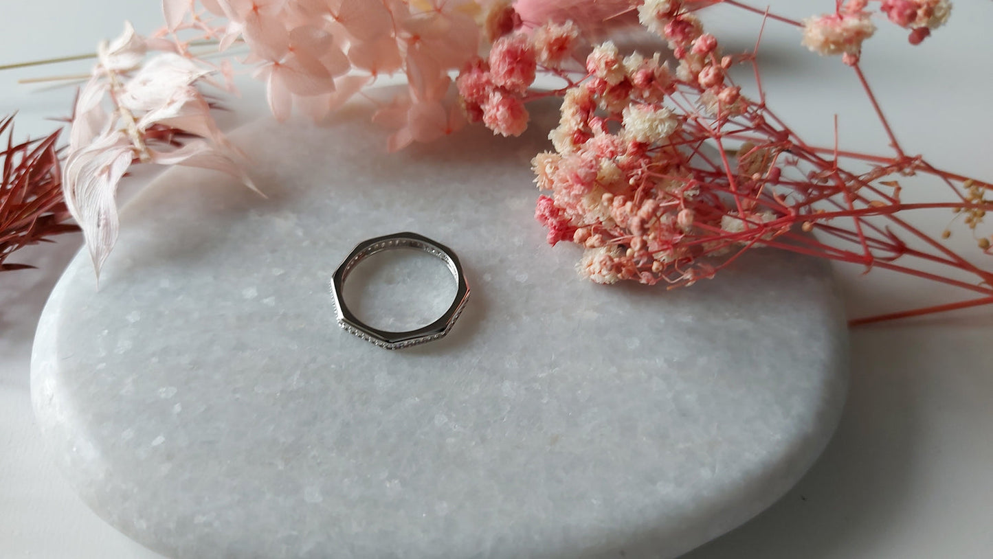 Silver Angled Eternity Ring