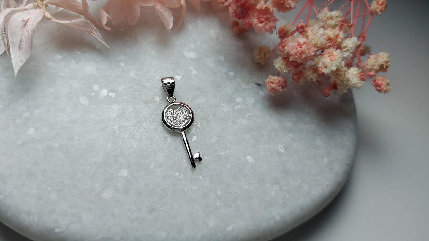Zirconia Magnificent Key Pendant