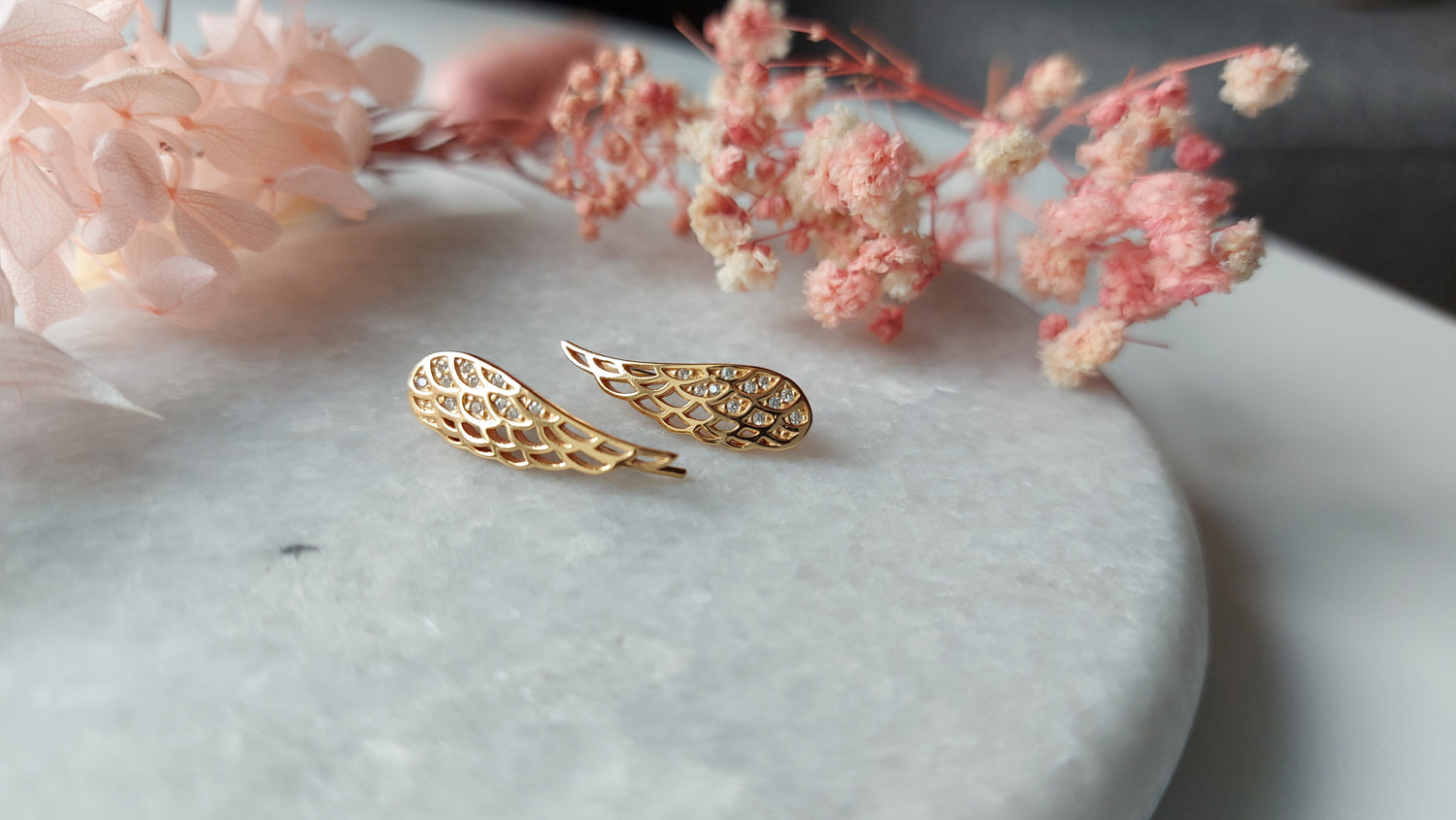 Gold Wing Earrings - Amona Jewelry