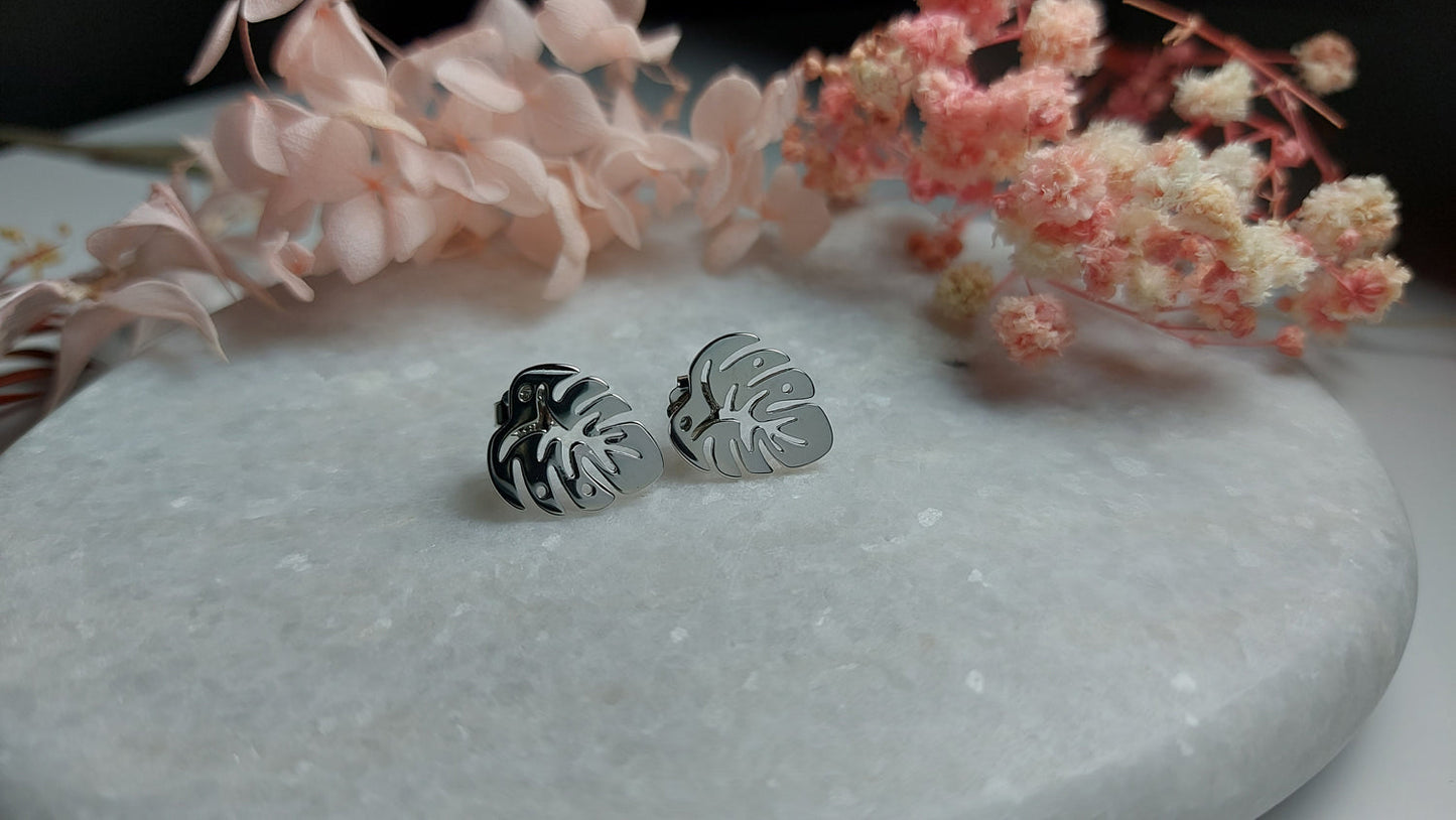 Silver Palm Leaves Earrings