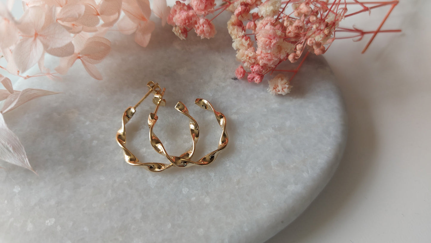 Twisted Gold Hoop Earrings