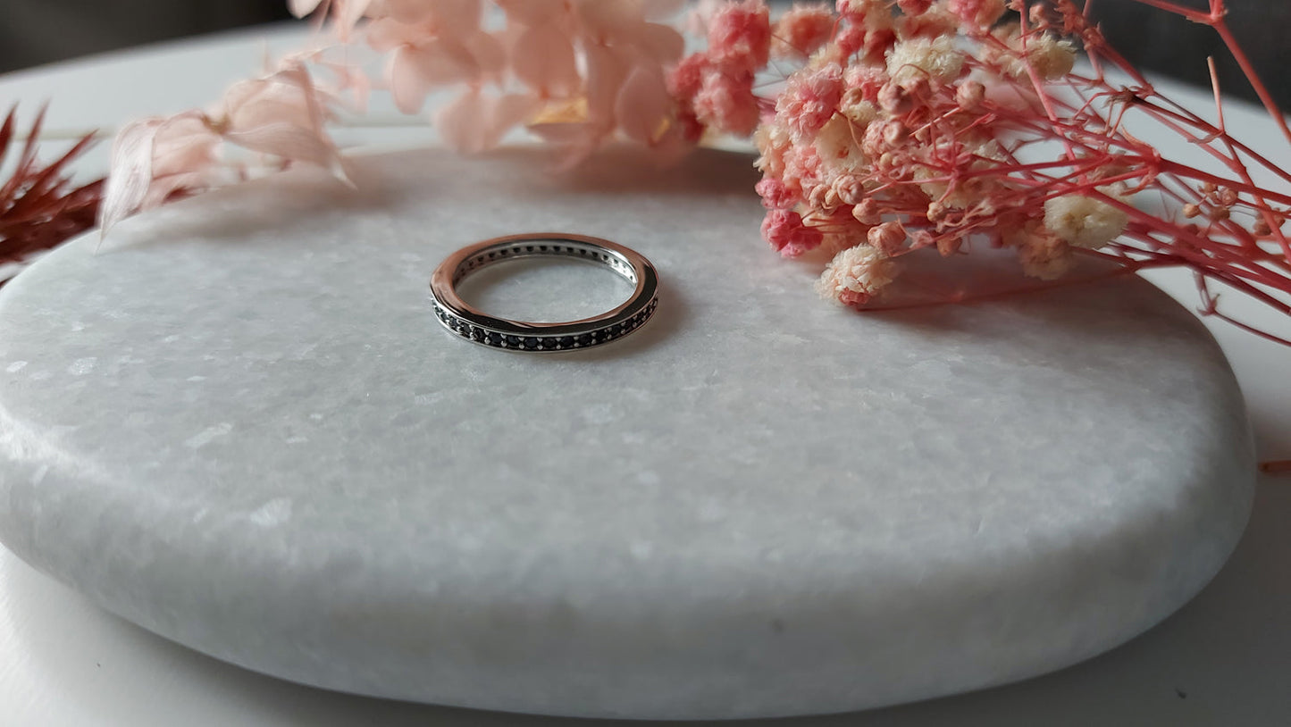Eternity Ring with Black Zirconia - Amona Jewellery