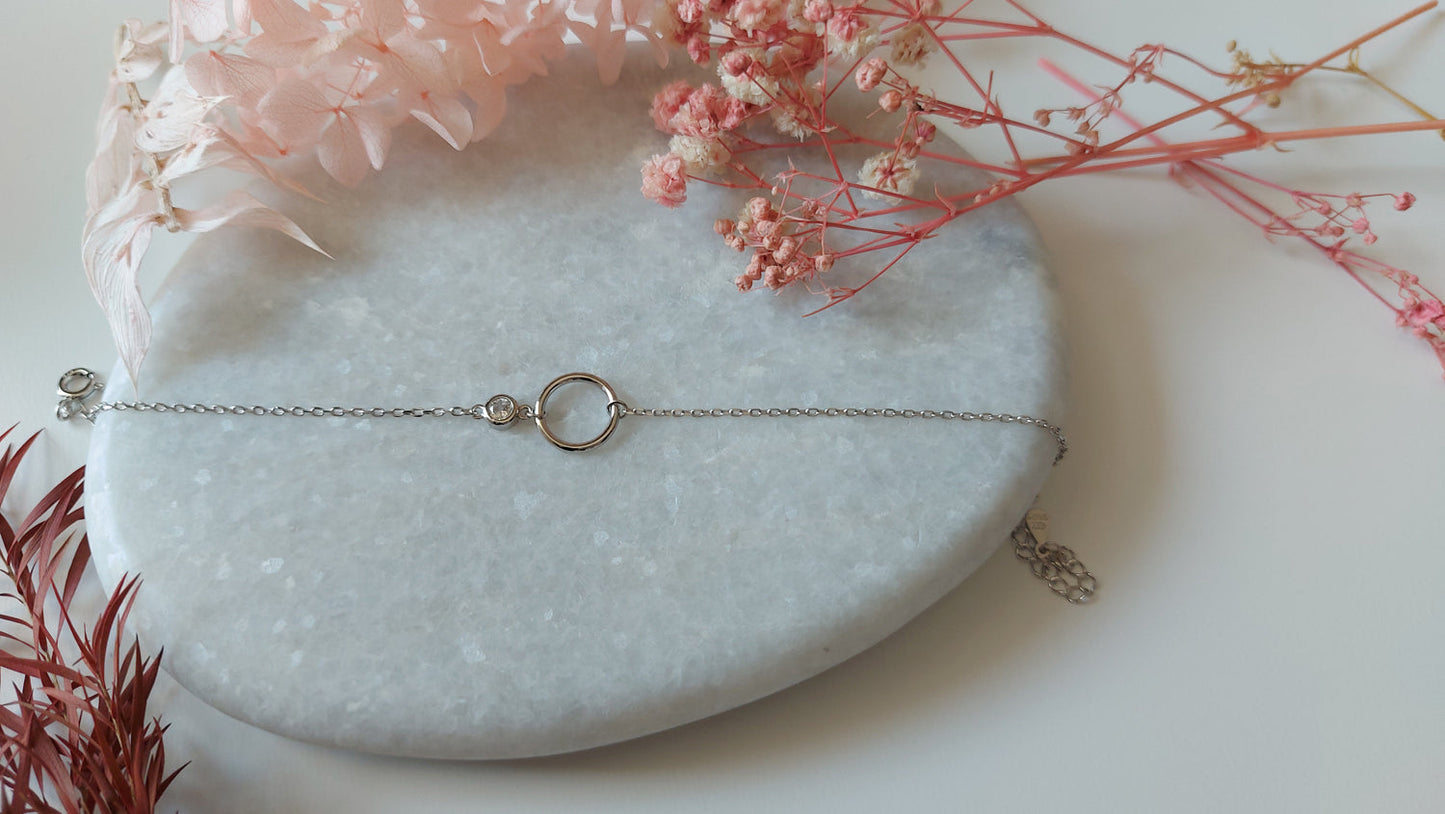 Silver Zen Circle Bracelet