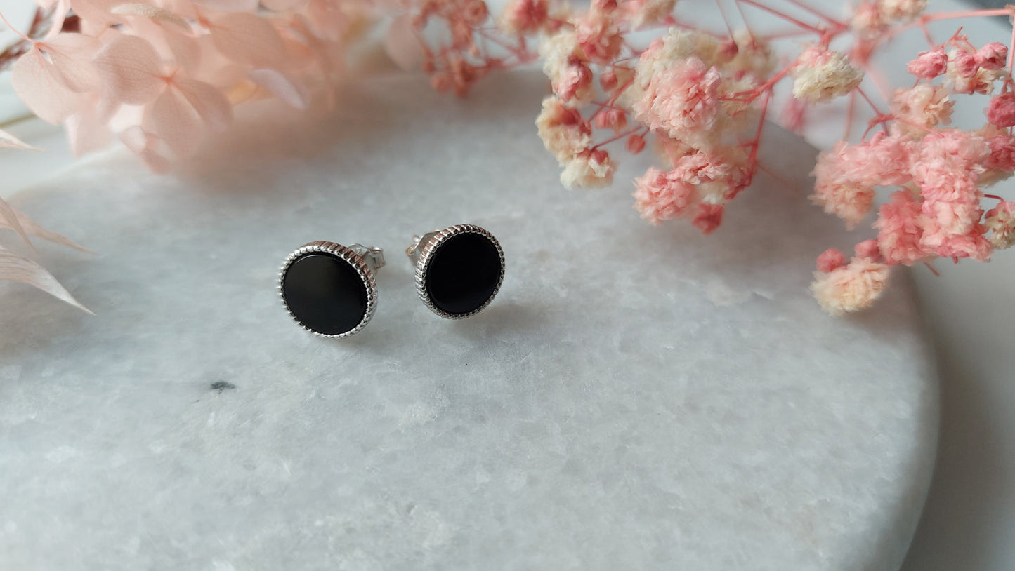 Black Elegance Onyx Stud Earrings