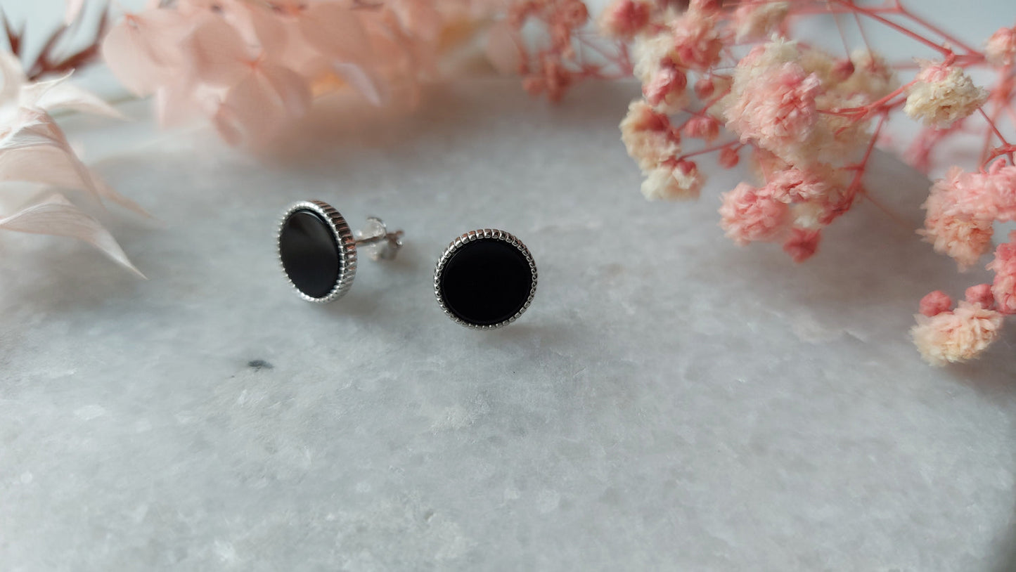 Black Elegance Onyx Stud Earrings