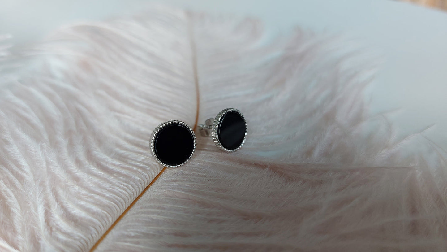 Black Elegance Onyx Stud Earrings