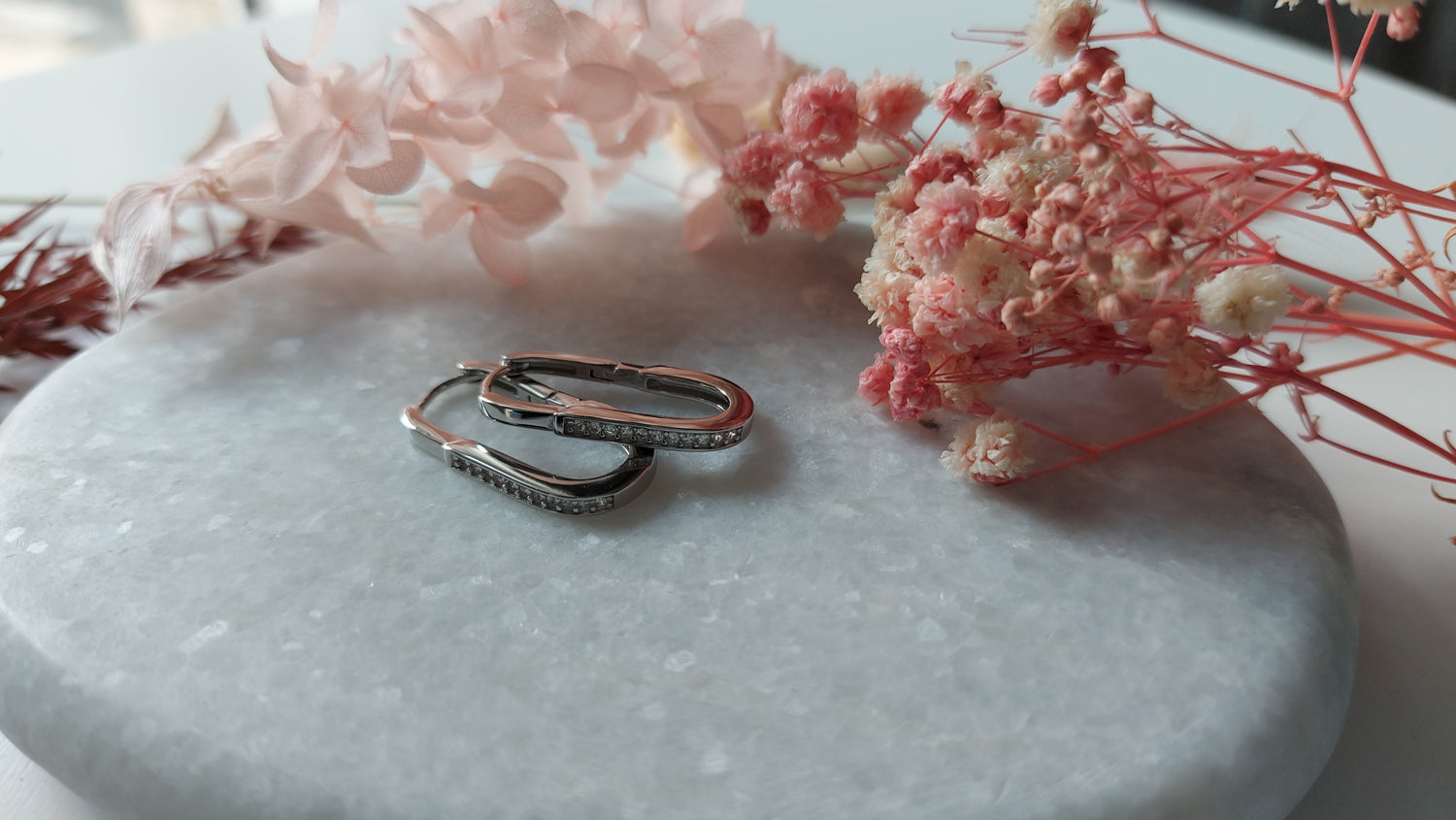 Silver Huggie Hoop Lock Earrings- Amona Jewellery