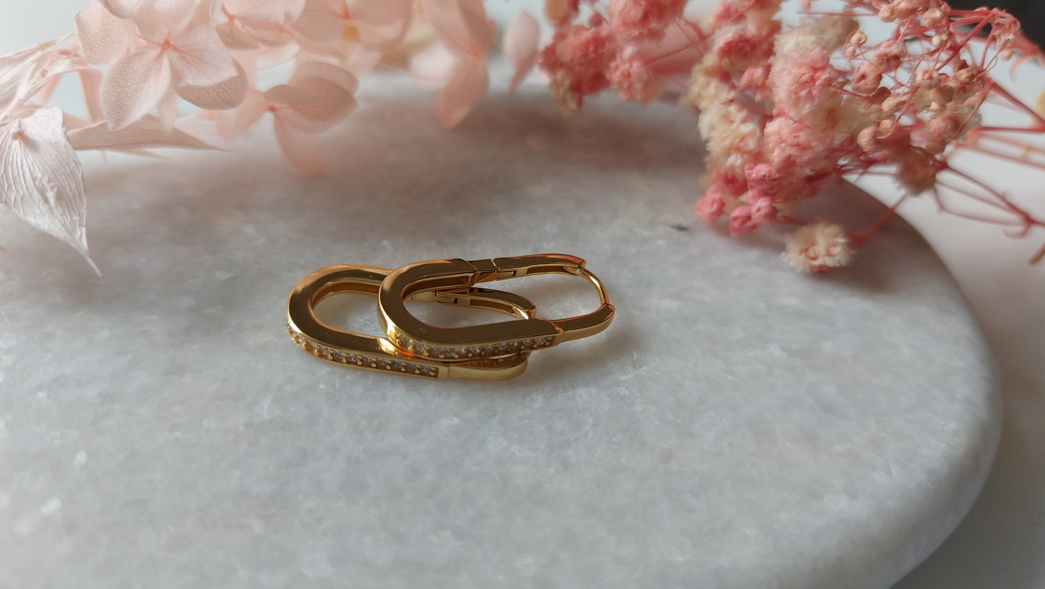 Golden Charming Huggie Lock Earrings - Amona Jewellery