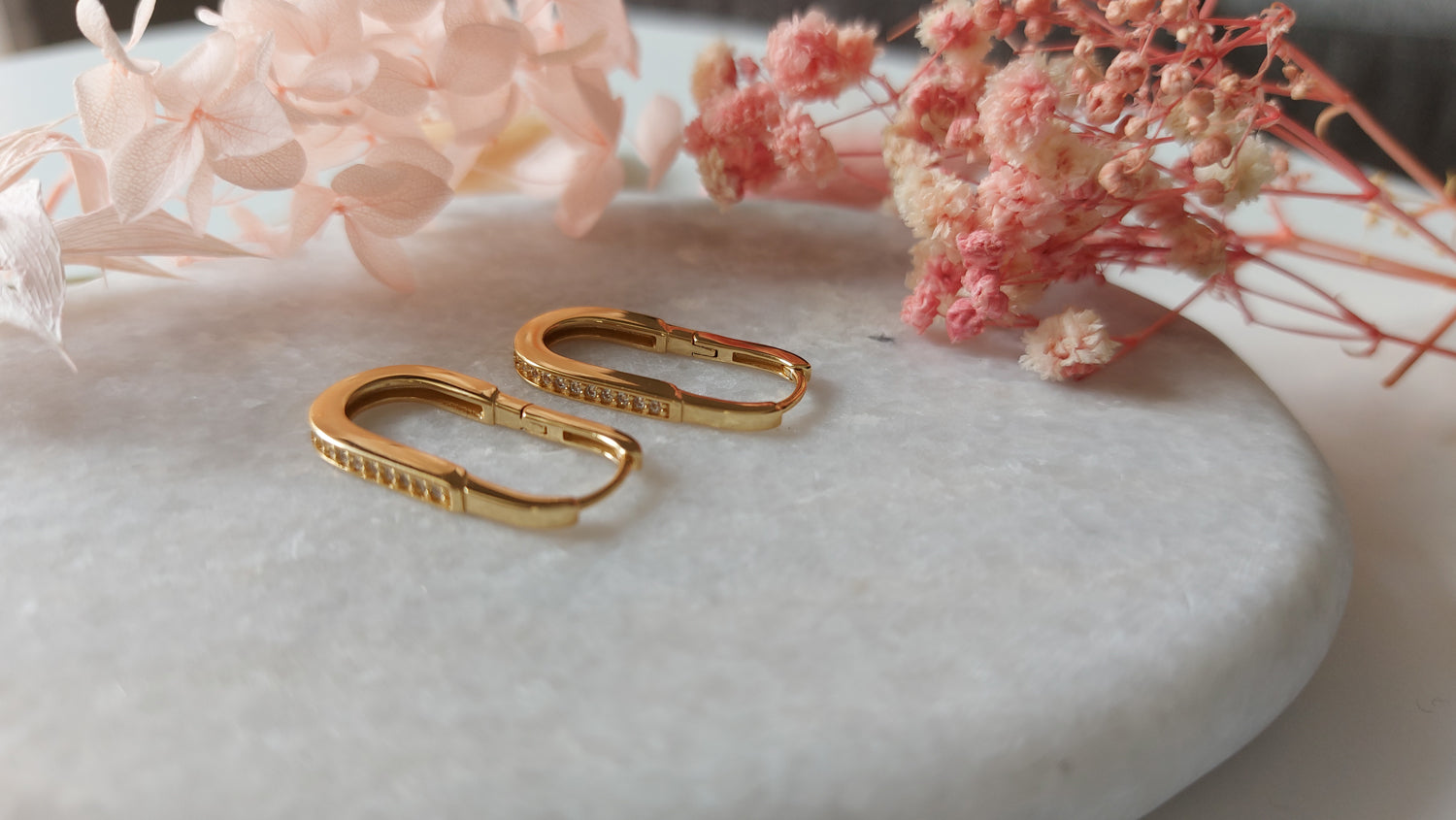 Golden Charming Huggie Lock Earrings - Amona Jewellery